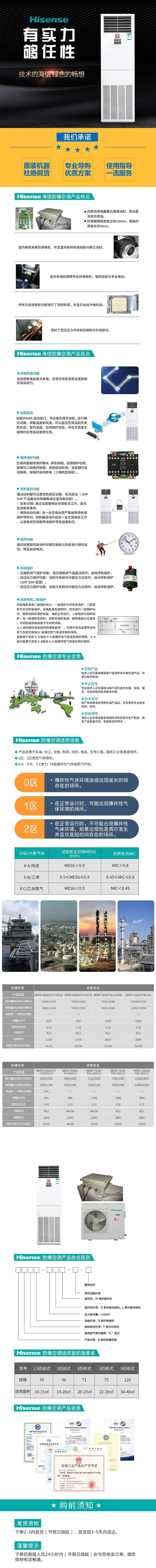 1.5p 壁挂式防爆工业空调 BKFR-35GW/22T-N2